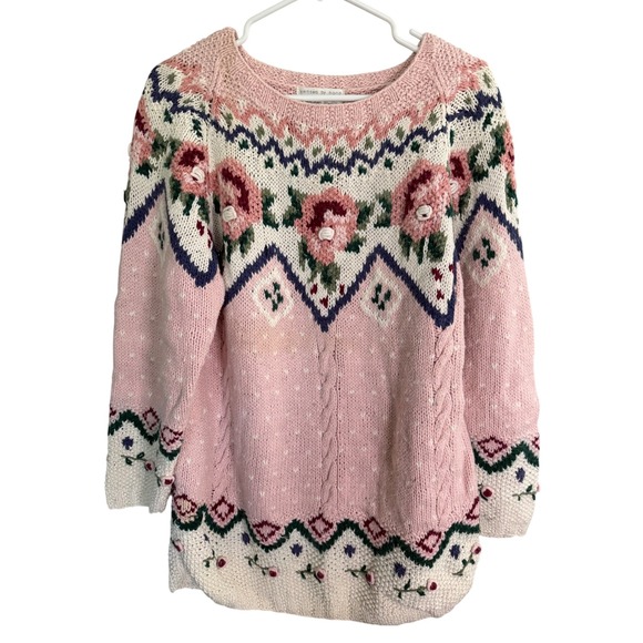 Jennifer Reed | Sweaters | Vtg Jennifer Reed Handknit Fair Isle Sweater ...